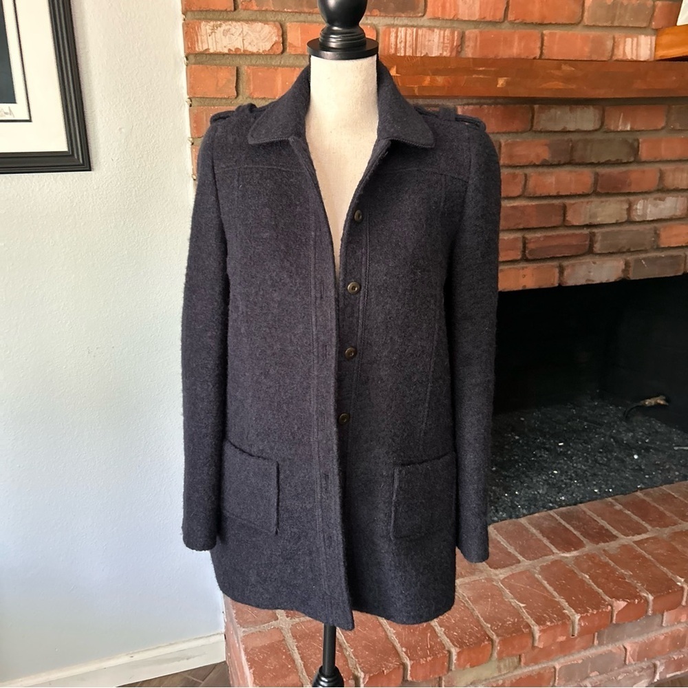 Pablo by Gerard Darel Wool Blend Coat in Navy Blue Sz 10 US